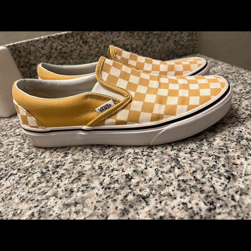 Yellow checkered vans